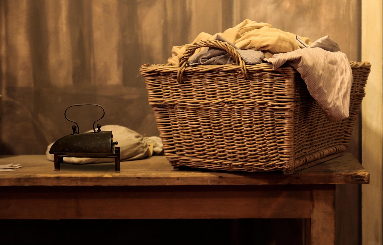 iron, old, laundry, basket, laundry, laundry, laundry, laundry, laundry